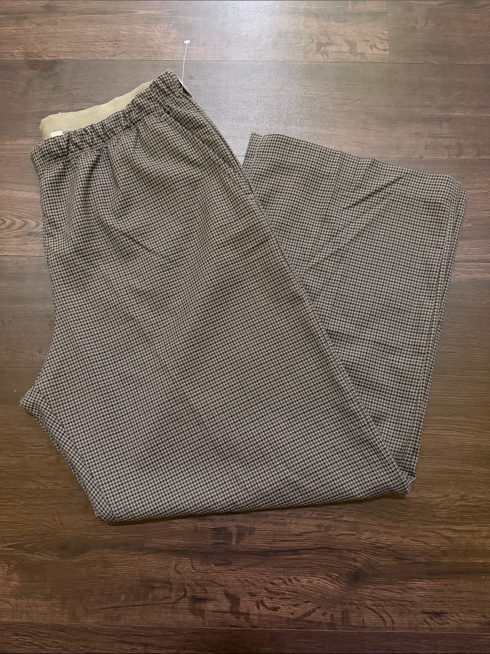GAP Brown & Black Houndstooth Wide-Leg Pants